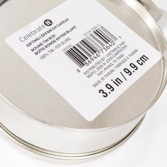 Celebrate It / 3 pc Round Tin Box 2.9in / 9.9cm / Gift, Storage, Notions w/ Lid - Picture 2 of 5